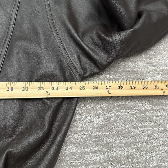 MR Florence Italy Jacket Mens 50 Brown Leather Bomber Made In Italy Full Zip - Picture 14 of 16